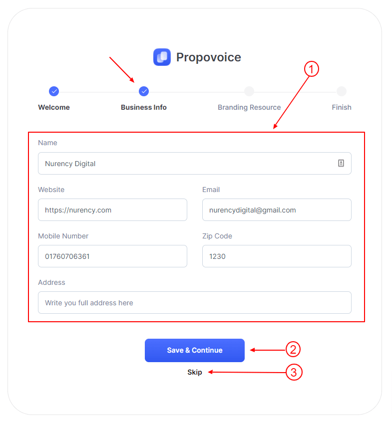 setup wizard step 2