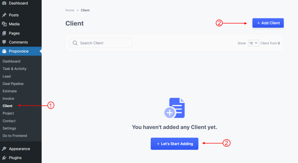 add client step 1