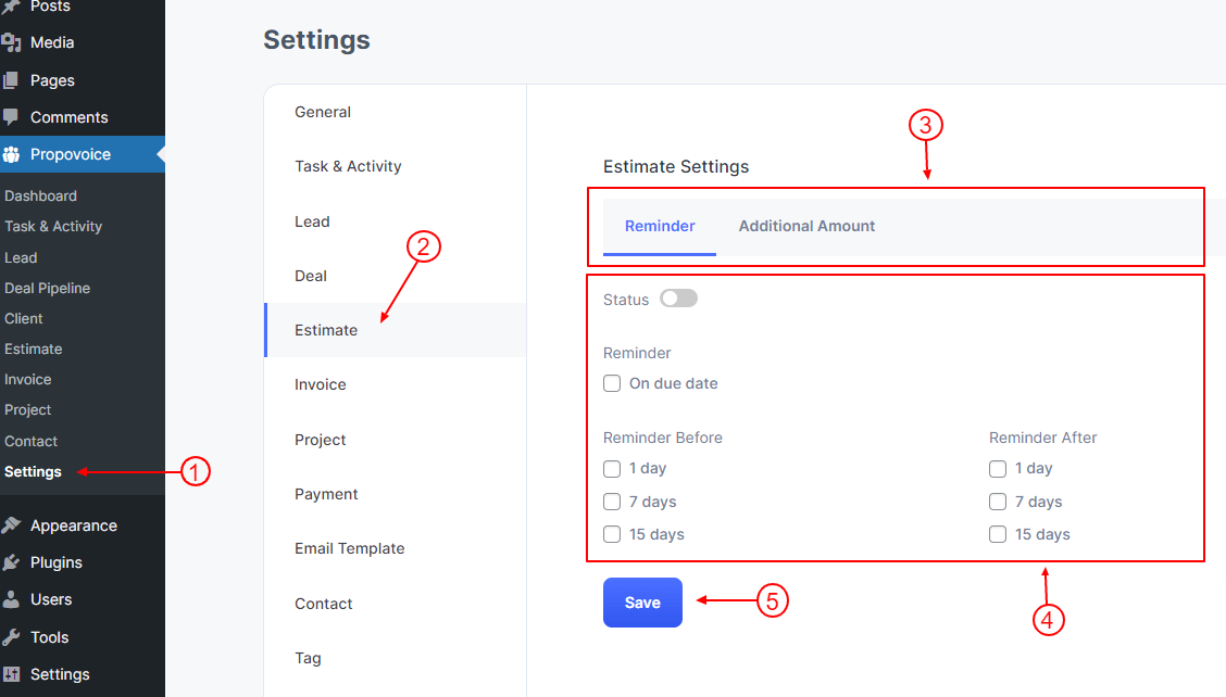 Estimate Setting