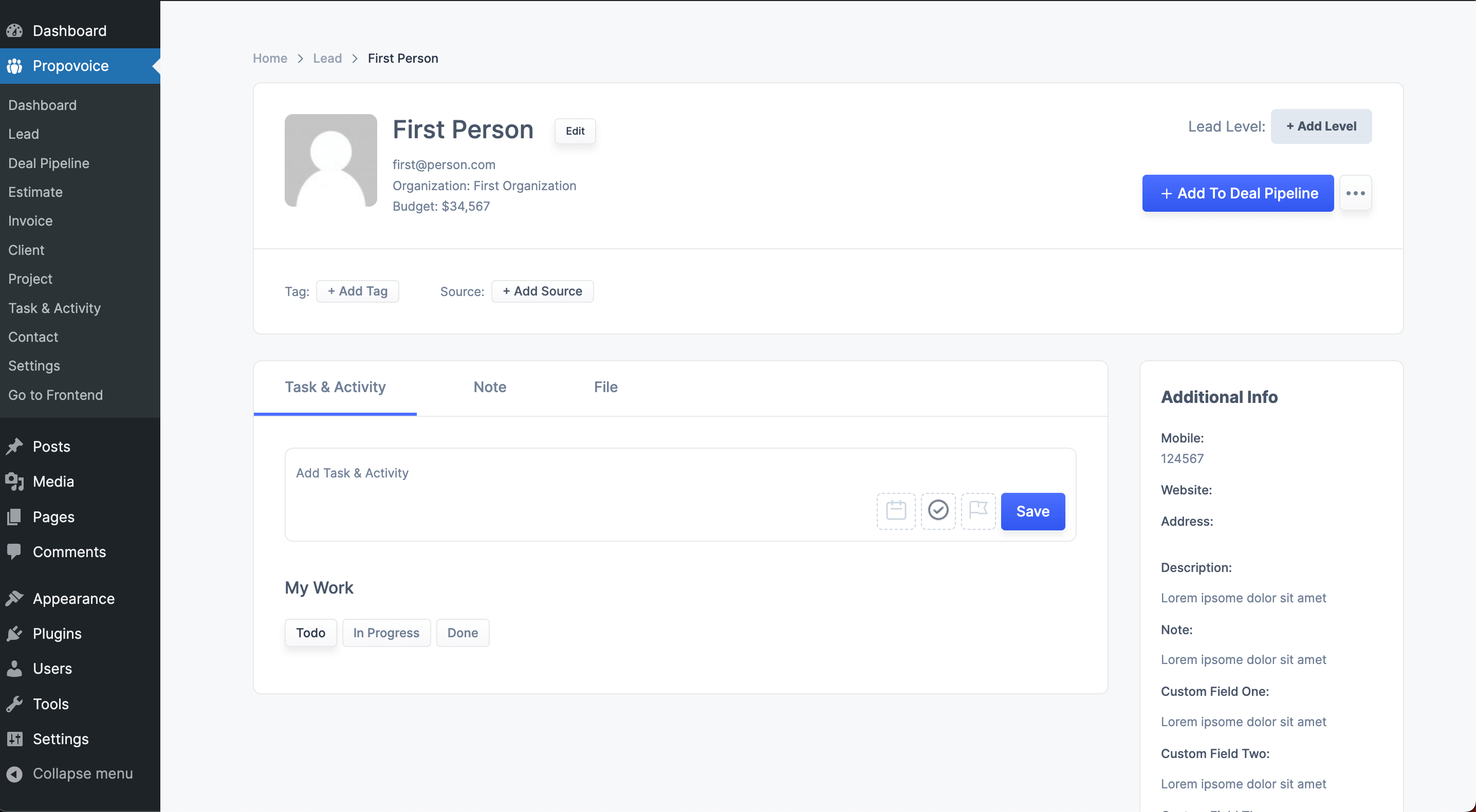 Propovoice Custom Field Data