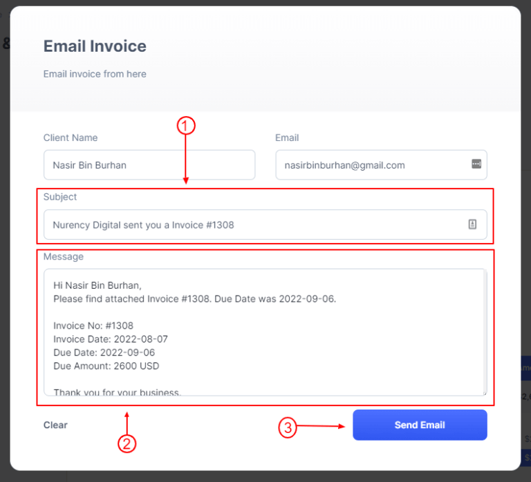 Customize Email Invoice Using Propovoice