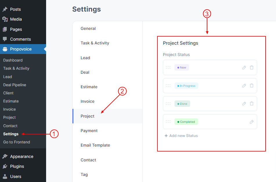 Status Of Projects With Propovoice