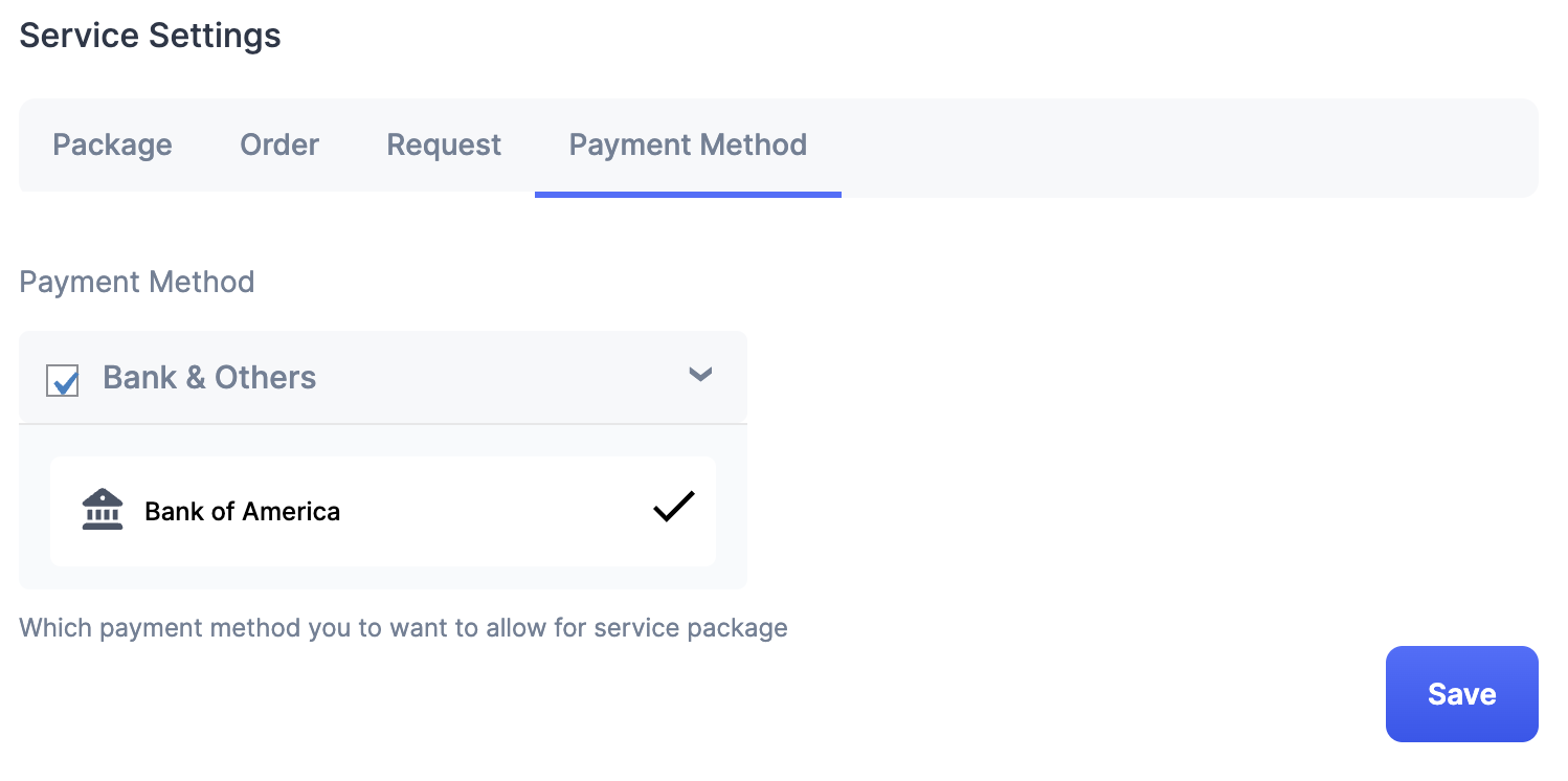 Propovoice Service Payment Method Setting